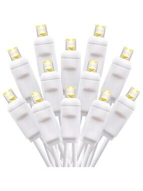 17ft 50 Count Mini LED Christmas Lights Indoor and Outdoor Warm White-White Wire
